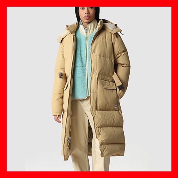 $400 The North Face 600 Down Sierra Long Parka Tan Brown jacket
